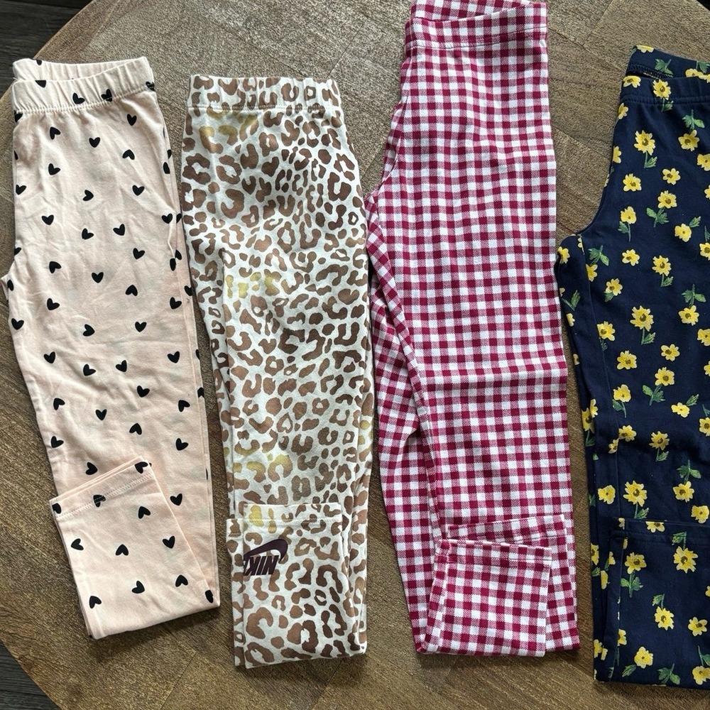 Girls Small Pant Legging Bundle Size S (6-7).  4 items included. Back to school.